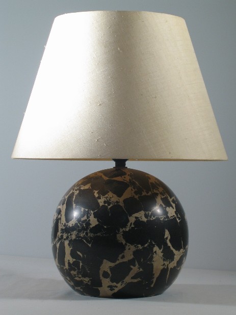 modernist stone bulb lamp stand silk shade 1920