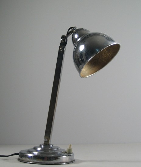 small original art deco reading light piano lamp chrome plated