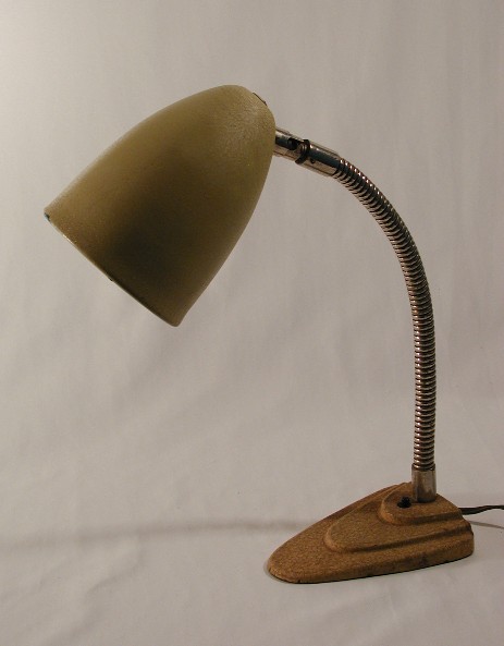 small typical art deco table light flex arm metal shade