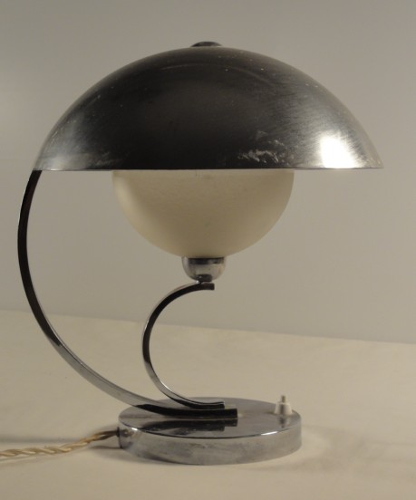modernist art deco table lamp chrome thirties