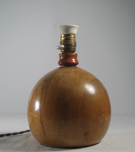 wooden globe lamp stand art deco original 1925