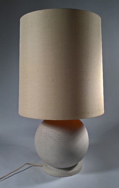 original ceramics table lamp globe white 1950 sixties vintagelamps