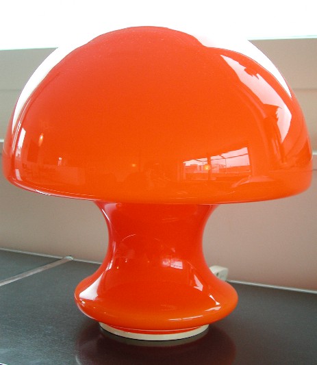 big murano opal glass mushroom tablelamp 1960