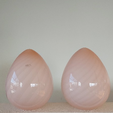 pair of murano Swirlglass lamps rose 1970