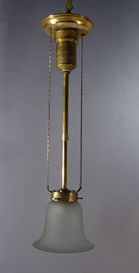 art nouveau extending brass ceiling lamp original vintage lamp