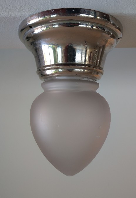 pair of art nouveau ceiling lamps onion glass nickle