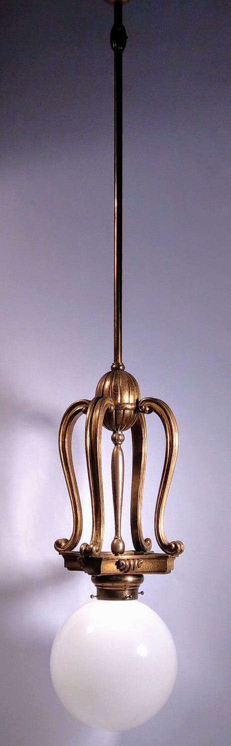 GPO St Gallen Switzerland art nouveau hanging lamps 1915 original brass