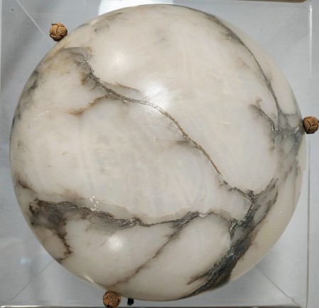 schöne grau weiss gemaserte alabasterschale 35 cm um 1930