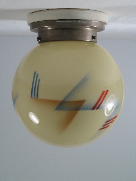 constructivism ceiling lamp original 1924 nickel plated