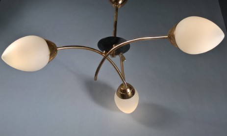 französische Sputnik Deckenleuchte Tulpe Opalglas lampe  fifties 50's