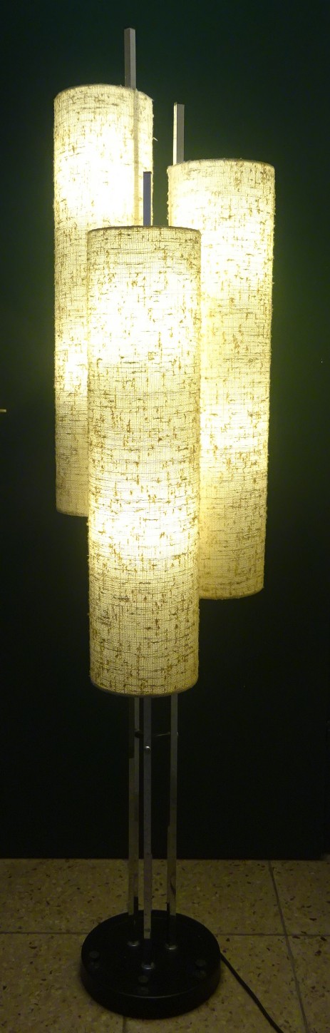 60erjahre Lemag Röhrenleuchte Textil zweier standing lamp sixties