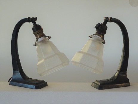pair of typical art nouveau bedside lamps original 1900