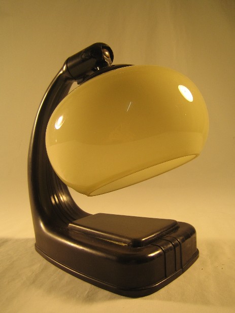 bakelit bedidelamp  tastlicht opalglas globe glass