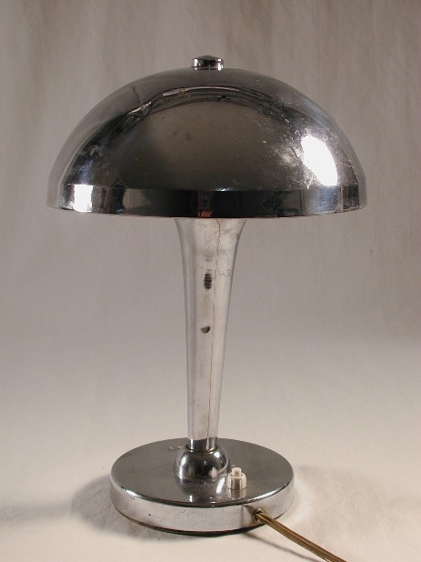 art döco chrome mushroom lamp 1930