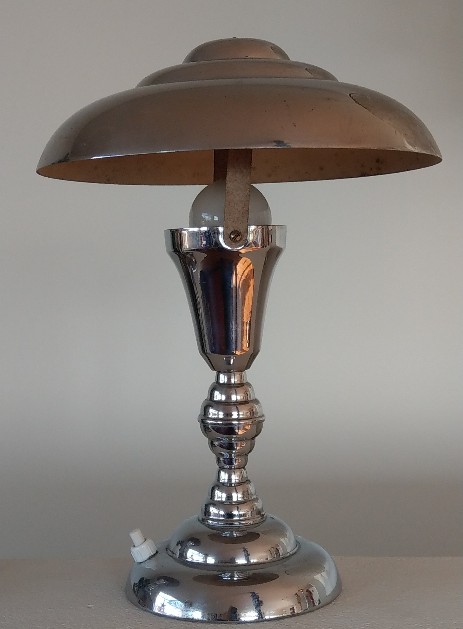 chrome mushroom table lamp art déco france