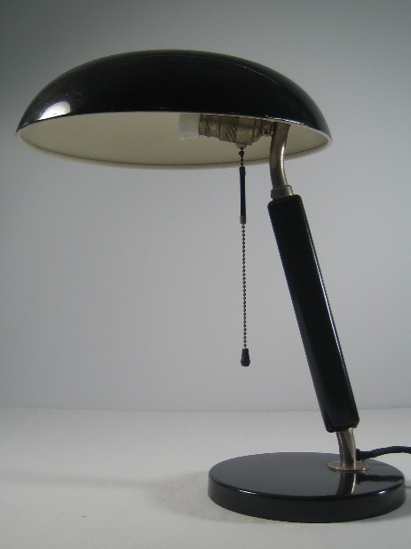 belmag schreibtischlampe schwarz mit zugschalter um 1925