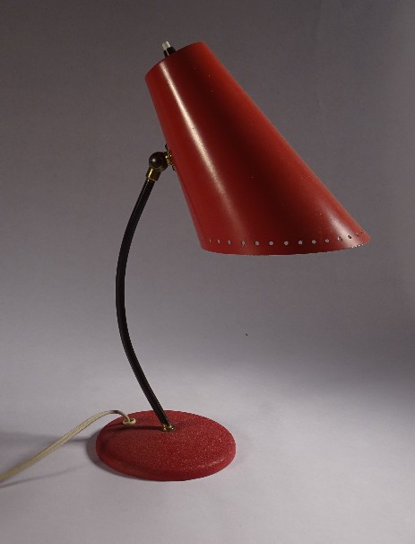 fifties original cone lamp in red vintagelamp