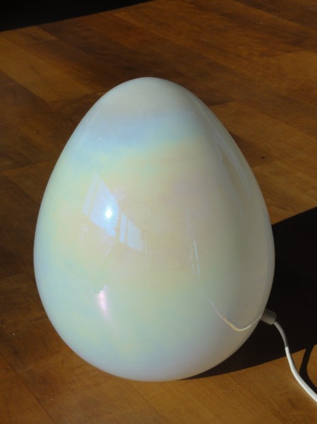 opaleszierende murano-egglamp um 1960 very rare
