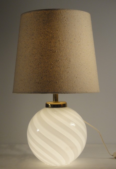 murano globe lamp stand swirlglass 60s