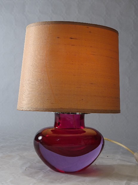 red original murano italy lamp stand fifties red