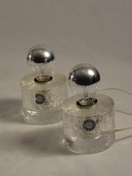 poliarte italien kleine kristallglas tischleuchten um 1960