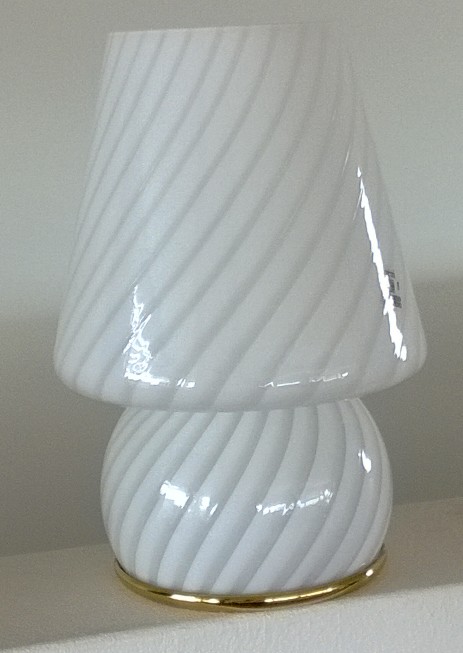 high murano italy swirlglass mushroom lamp