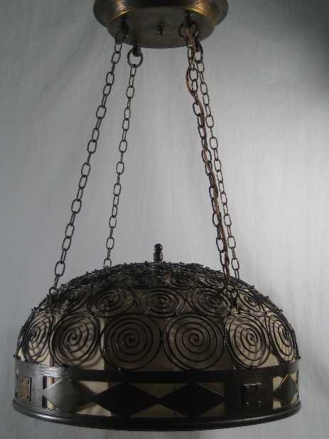 original art nouveau hanging lamp copper