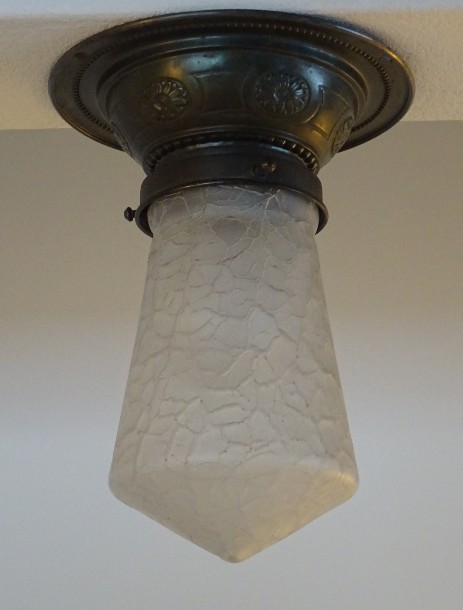 rare art nouveau ceiling lamp glass brass 1920