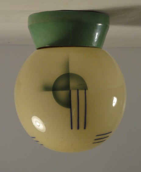 constructivism porcellain ceiling lamp regent swiss design 1925