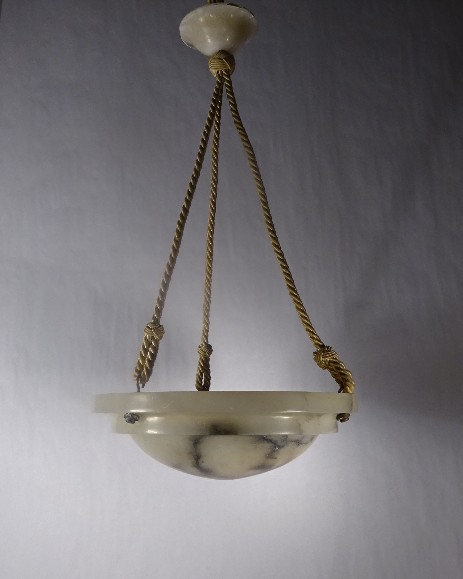 original art nouveau alabaster onyx marble hanging lamp
