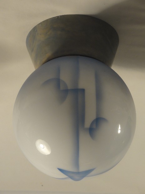 constructivism blue bakelite ceiling lamp 1925