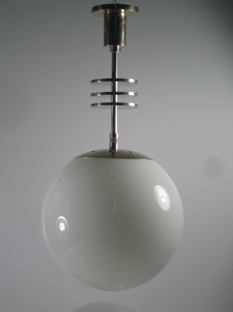 kurze bauhaus kugellampe mit zierplättchen, ca 1930