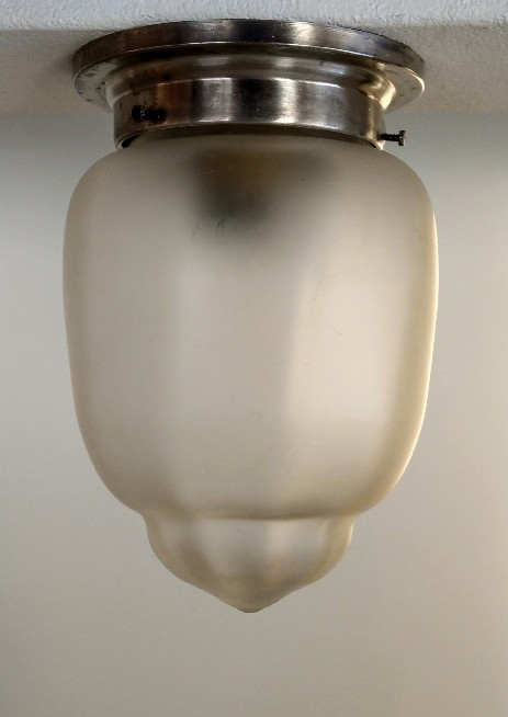 art déco leuchte mattiertes tropfenglas nickelmontage 1930