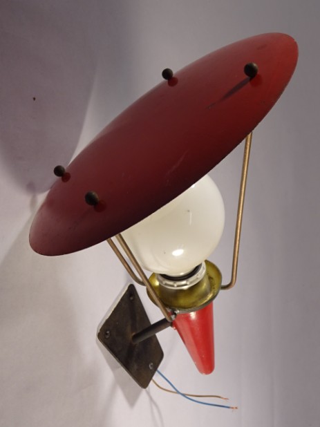 fifties applique pilz roter blechdeckel 1950 lamp
