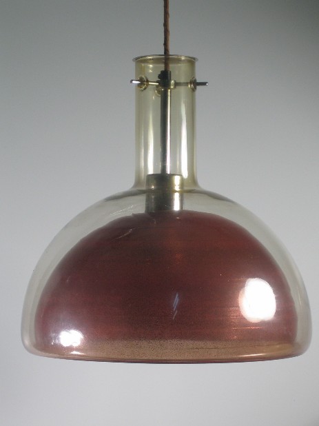 fallander glass pendant lamp swiss deisign red 1960
