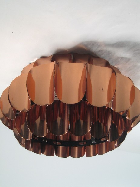 copper  hanging lamp Werner Schou Coronell Electrics Denmark