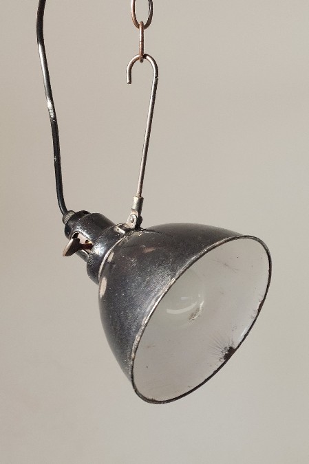 emaillierte arbeitsleuchte hängeleuchte um 1910 1920 reflektor industrial design