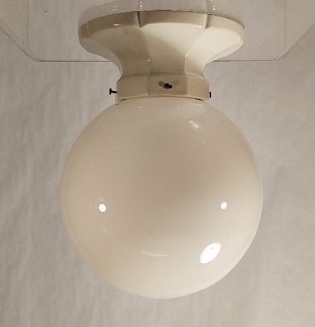 art nouveau ceiling lamp grosse jugendstil deckenkugel porzellanmontage opalglas 1900