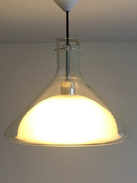 konische fällander glaskolben lampe 1960