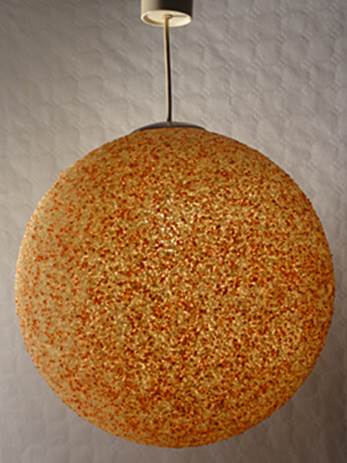 orange gelbe granulat sonne gross um 1965